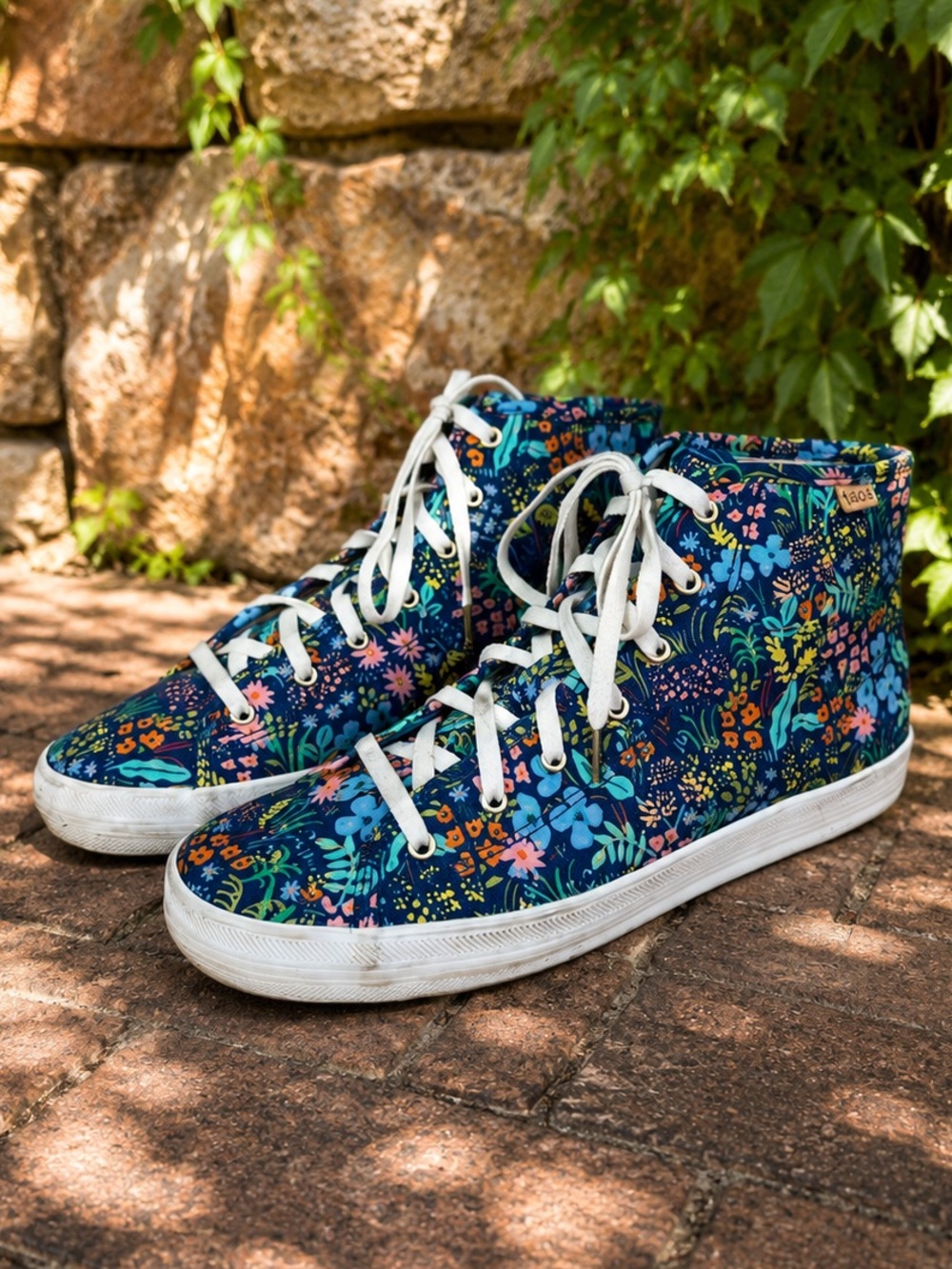 KEDS X RIFLE PAPER COMPANY Collaboration Floral Canvas High Top Sneakers, 7